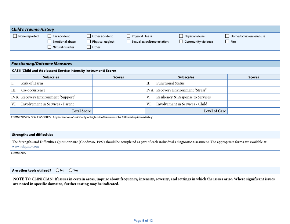 Form DHS-5704B-ENG Child / Adolescent Diagnostic Assessment - Part II: Provider - Minnesota, Page 5
