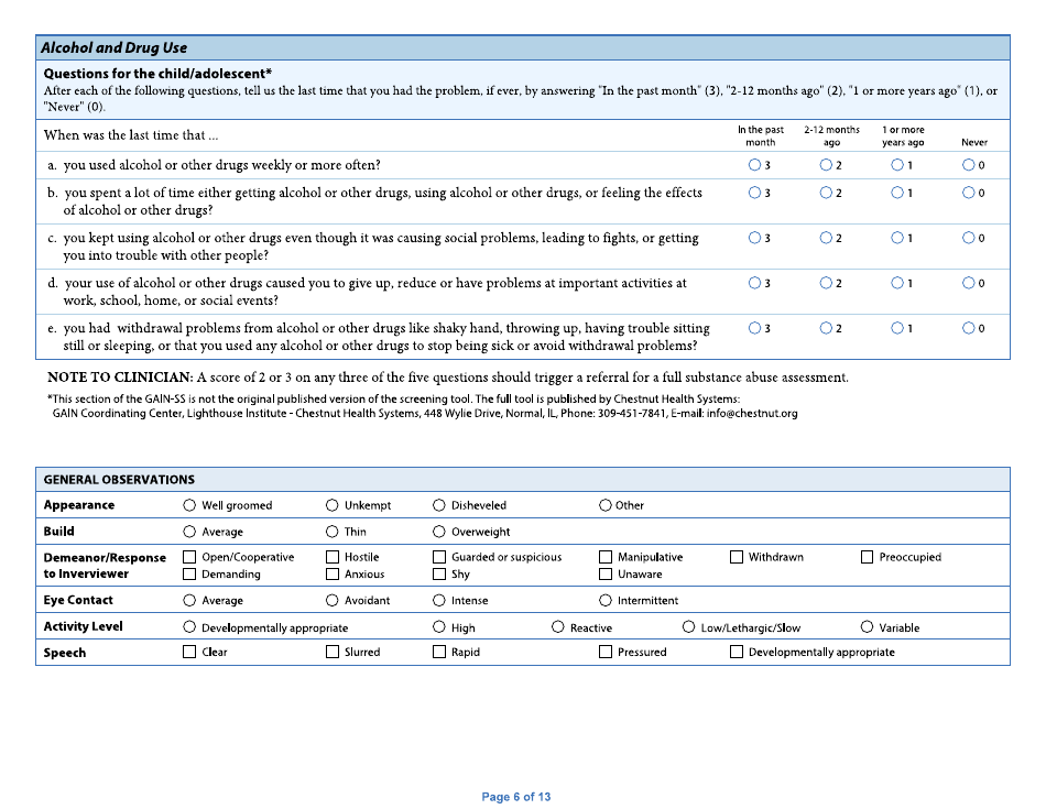 Form DHS-5704B-ENG Child / Adolescent Diagnostic Assessment - Part II: Provider - Minnesota, Page 6