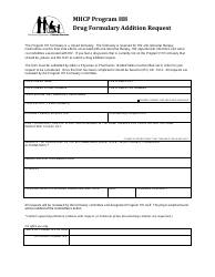 Document preview: Drug Formulary Addition Request Form - Mhcp Program Hh - Minnesota