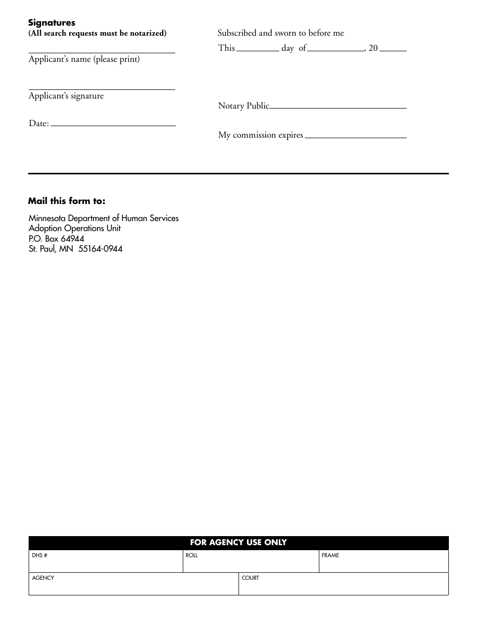 Form DHS-6802-ENG Post Adoption Search Information and Form - Minnesota, Page 4