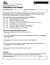 Form DHS-4258B-ENG Minnesota Adoption and Foster Care Individual Fact Sheet - Minnesota