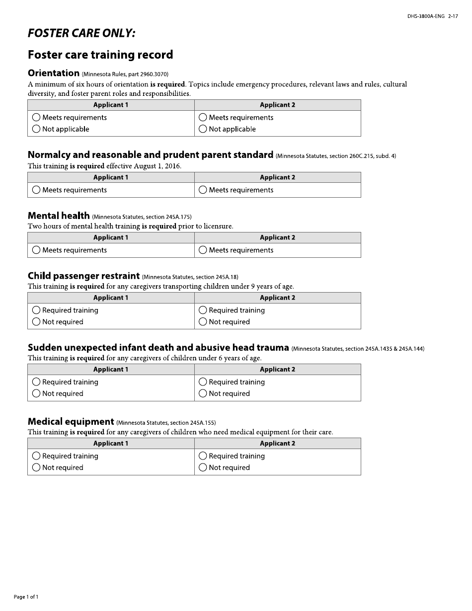 Form DHS-4258D-ENG Minnesota Adoption and Child Foster Care Home Study Assessment - Minnesota, Page 6