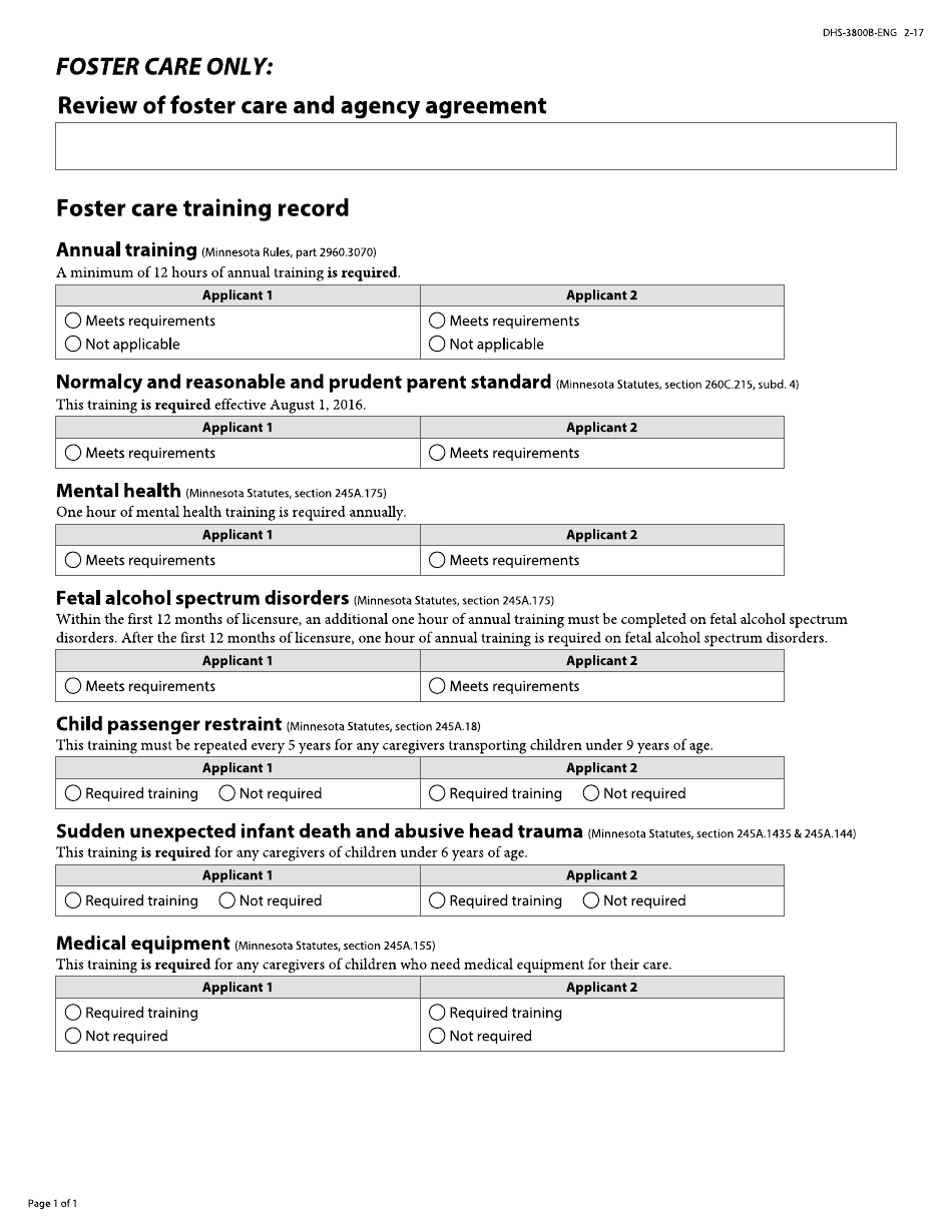 Form DHS-4258E-ENG Minnesota Adoption and Child Foster Care Home Study Assessment Update - Minnesota, Page 5