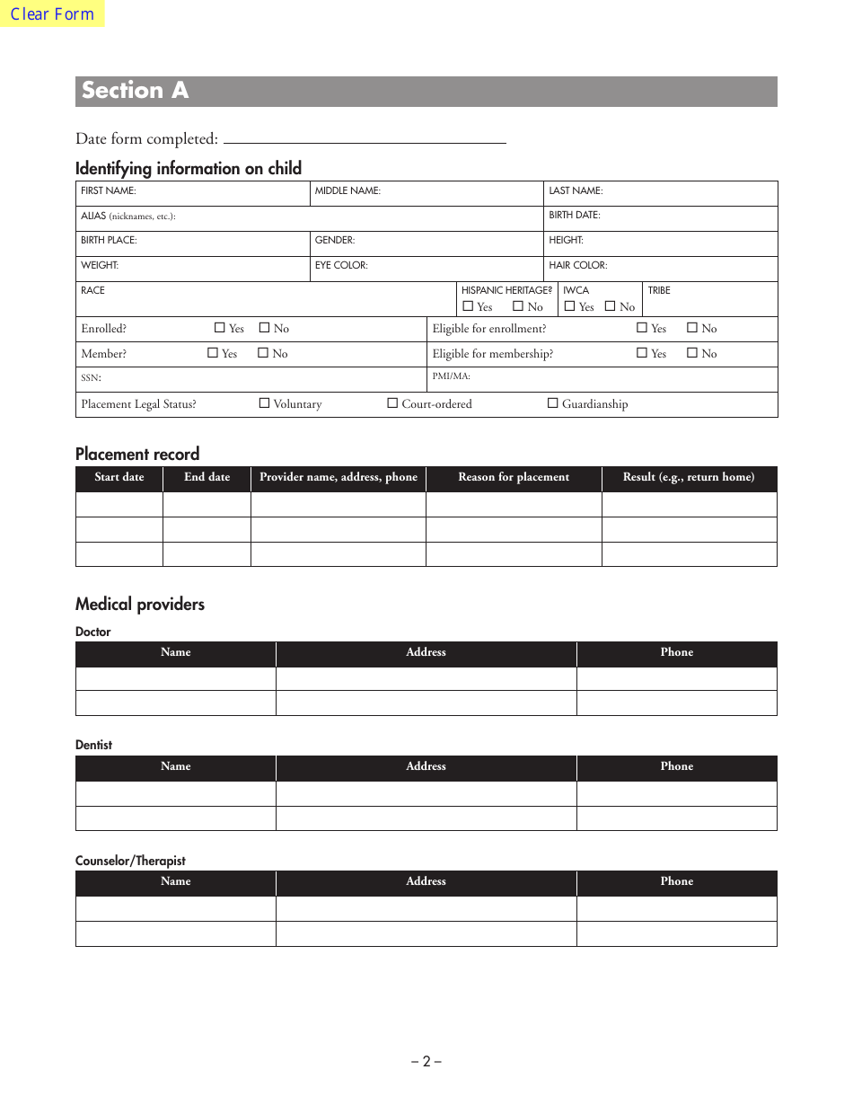 Form DHS-3235-ENG Background and Health History - All Children in out-Of-Home Care - Minnesota, Page 4
