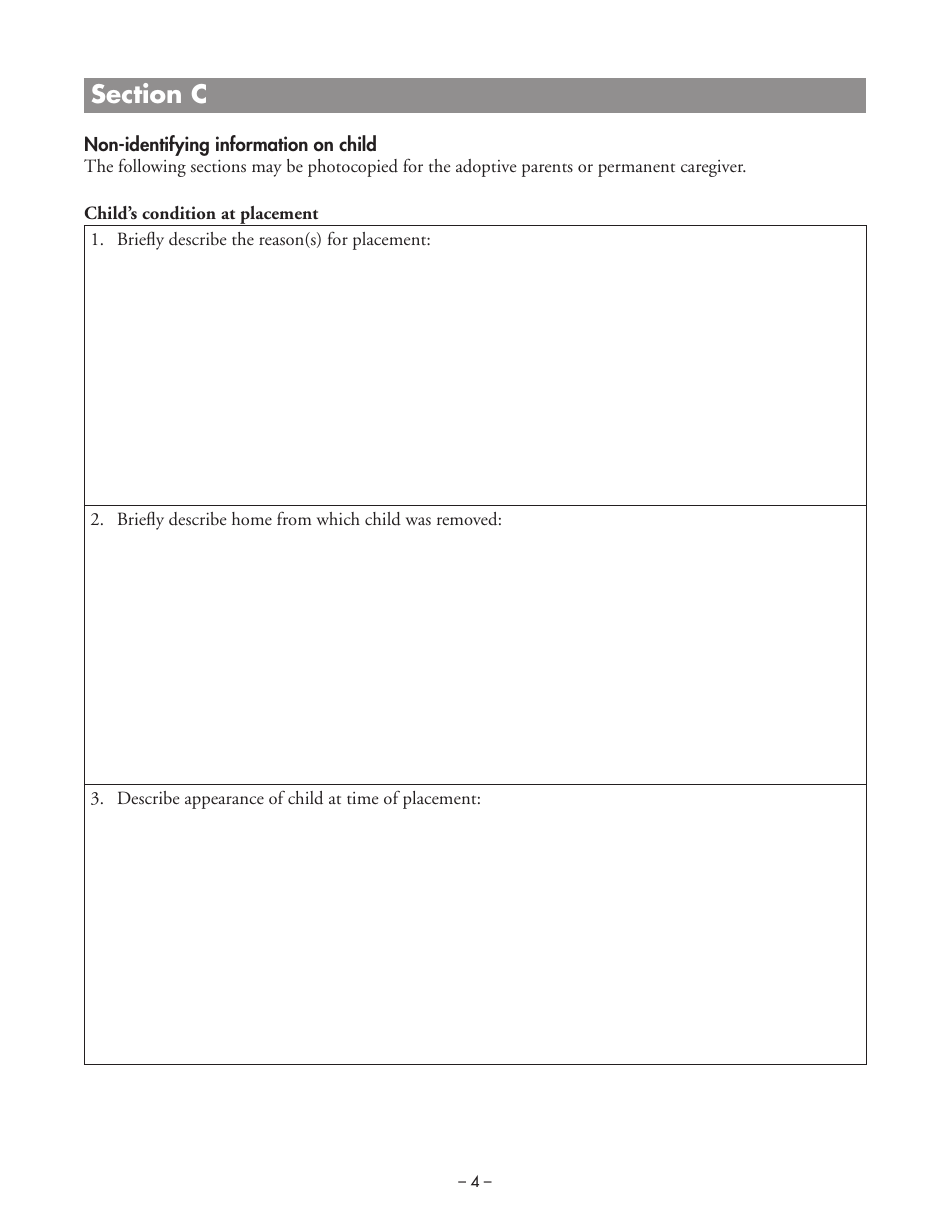 Form DHS-3235-ENG Background and Health History - All Children in out-Of-Home Care - Minnesota, Page 6