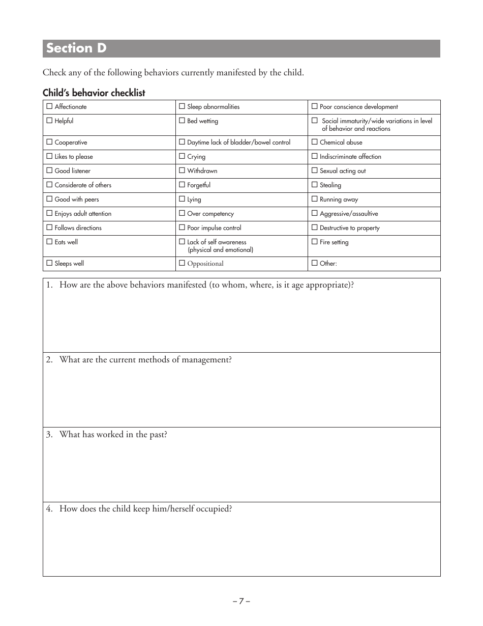 Form DHS-3235-ENG Background and Health History - All Children in out-Of-Home Care - Minnesota, Page 9
