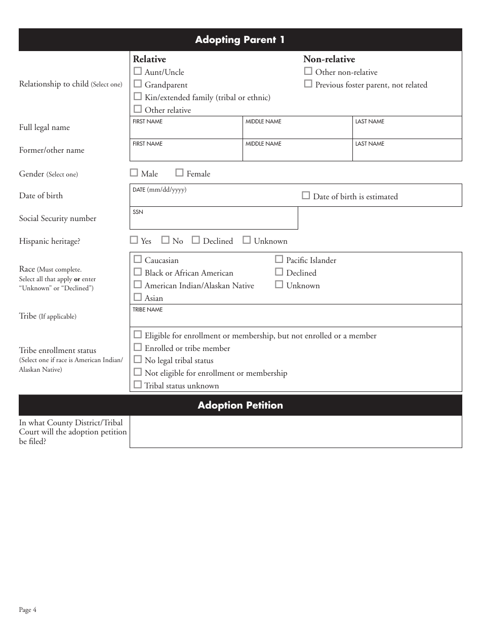Form DHS-0178-ENG Report of Adoptive Placement - Minnesota, Page 4