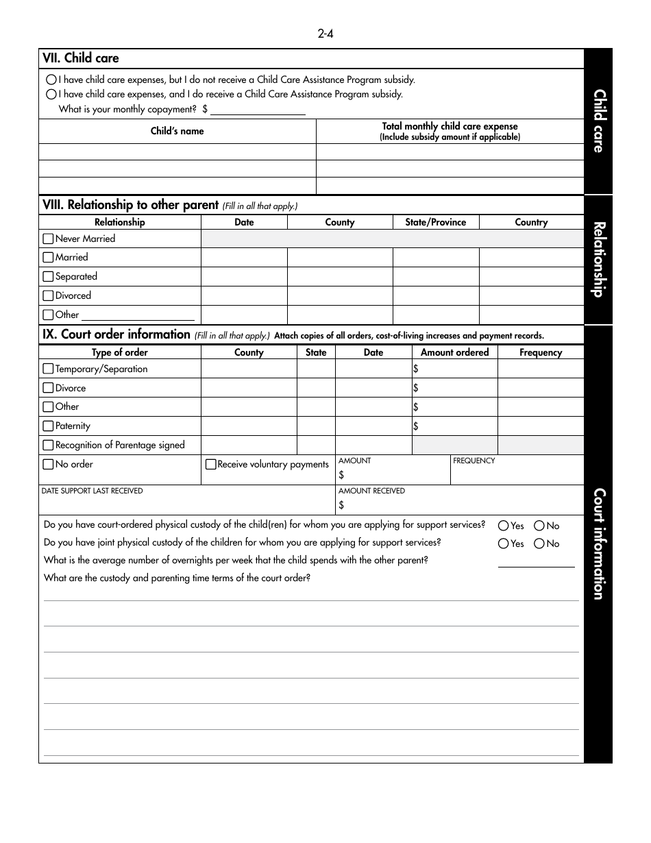 Form DHS-1958-ENG Full Child Support (IV-D) Services Application and Information on Child Support - Minnesota, Page 14