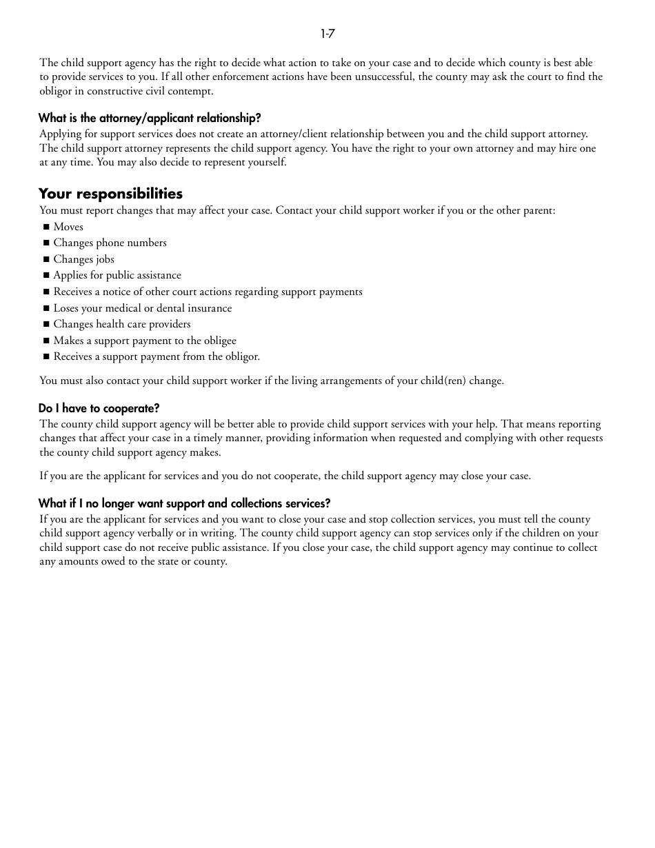 Form DHS-1958-ENG Full Child Support (IV-D) Services Application and Information on Child Support - Minnesota, Page 7