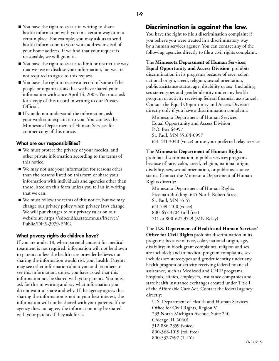 Form DHS-1958-ENG Full Child Support (IV-D) Services Application and Information on Child Support - Minnesota, Page 9
