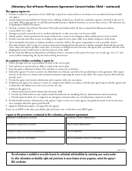 Form DHS-3374-ENG Voluntary out-Of-Home Placement Agreement Consent - Indian Child - Minnesota, Page 2