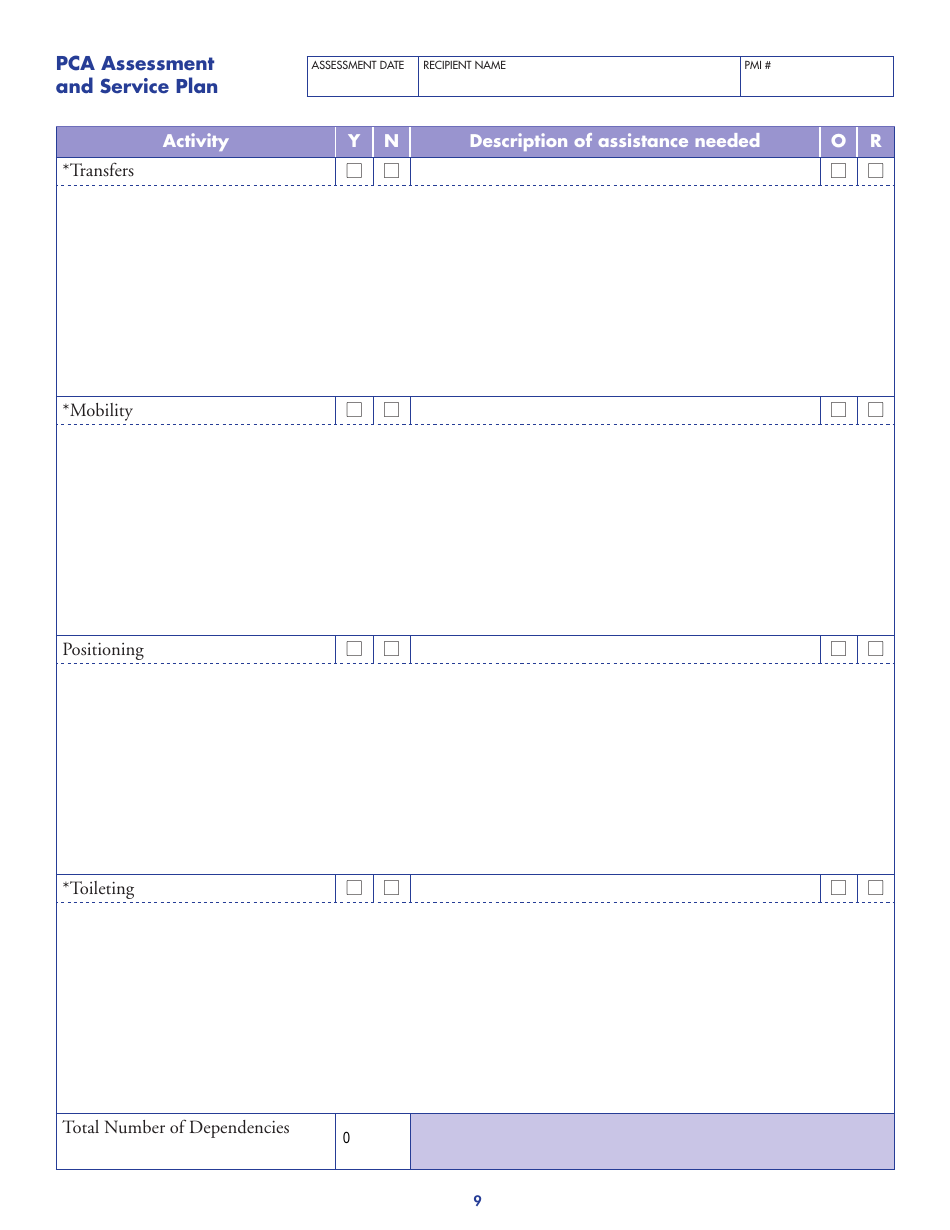 Form DHS-3244-ENG Pca Assessment and Service Plan - Minnesota, Page 10