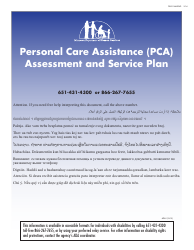 Form DHS-3244-ENG Pca Assessment and Service Plan - Minnesota