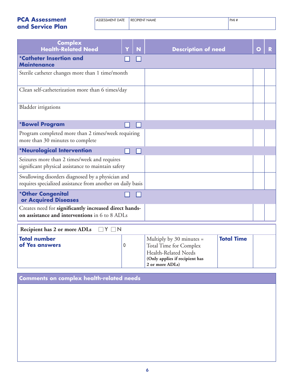 Form DHS-3244-ENG Pca Assessment and Service Plan - Minnesota, Page 7