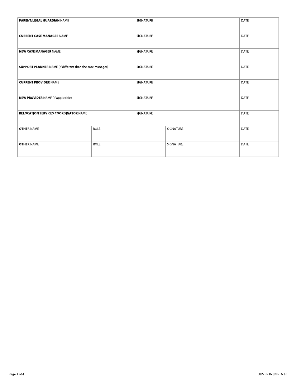 Form DHS-3936-ENG My Move Plan Summary - Minnesota, Page 3