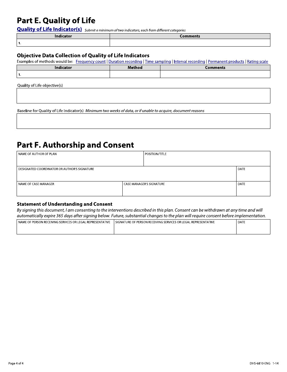 Form DHS-6810-ENG Positive Support Transition Plan - Minnesota, Page 4