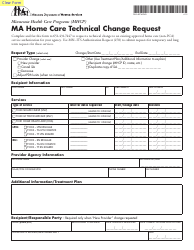 Document preview: Form DHS-4074-ENG Ma Home Care Technical Change Request - Minnesota