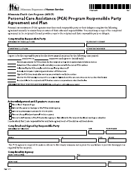 Document preview: Form DHS-5856-ENG Personal Care Assistance (Pca) Program Responsible Party Agreement and Plan - Minnesota