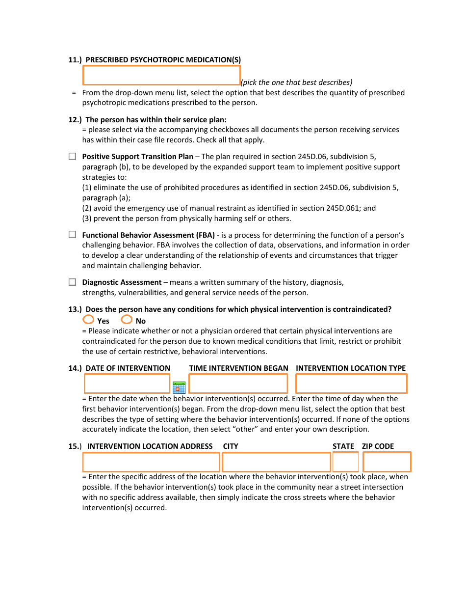 Instructions for Form DHS-5148-ENG Behavior Intervention Reporting Form (Birf) - Minnesota, Page 3