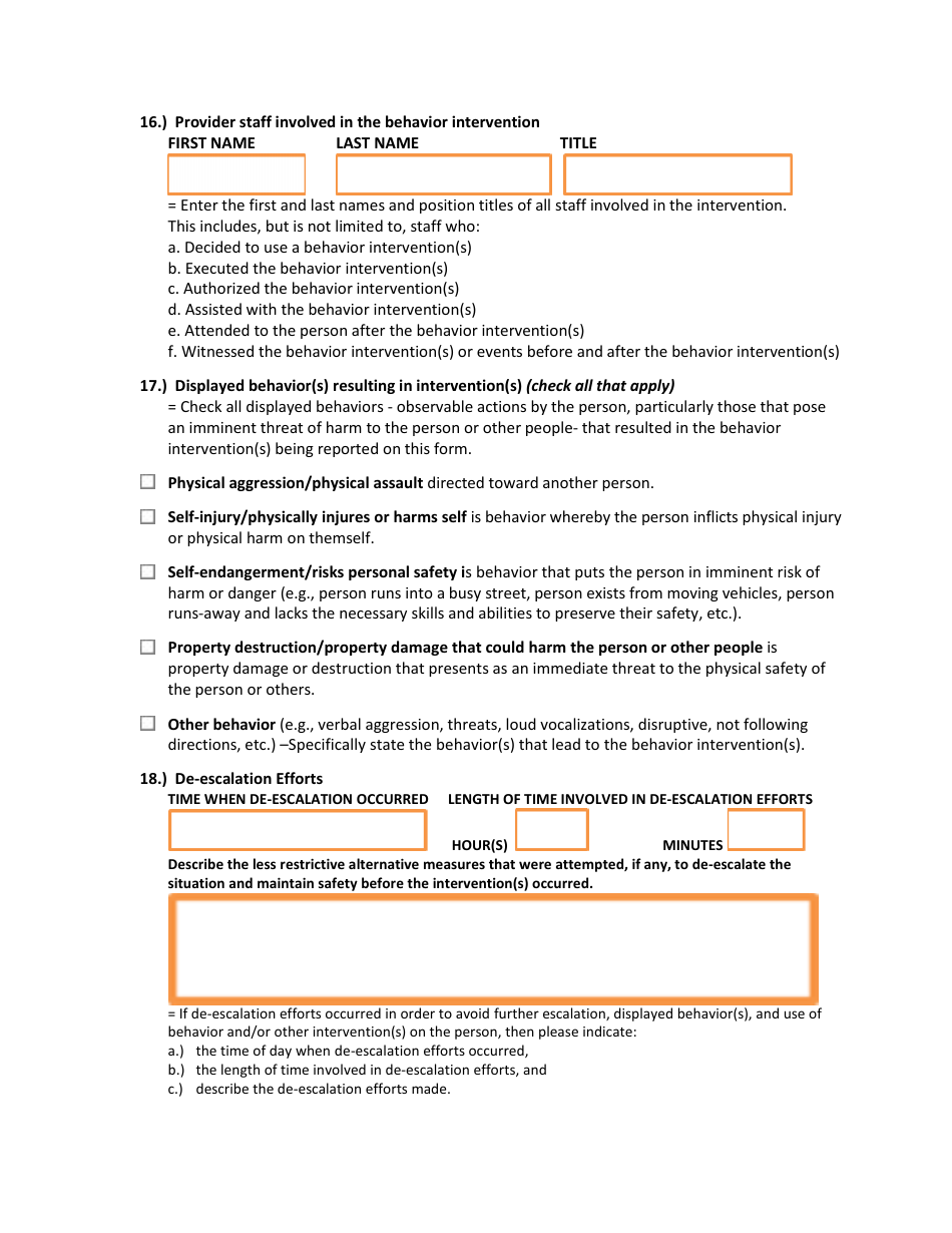 Instructions for Form DHS-5148-ENG Behavior Intervention Reporting Form (Birf) - Minnesota, Page 4