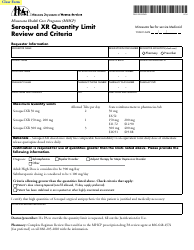 Document preview: Form DHS-5953-ENG Seroquel Quantity Limit Review and Criteria Sheet - Minnesota