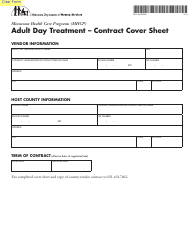 Document preview: Form DHS-3868-ENG Adult Day Treatment Contract Cover Sheet - Minnesota