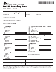 Form DHS-6249-ENG Locus Recording Form - Minnesota