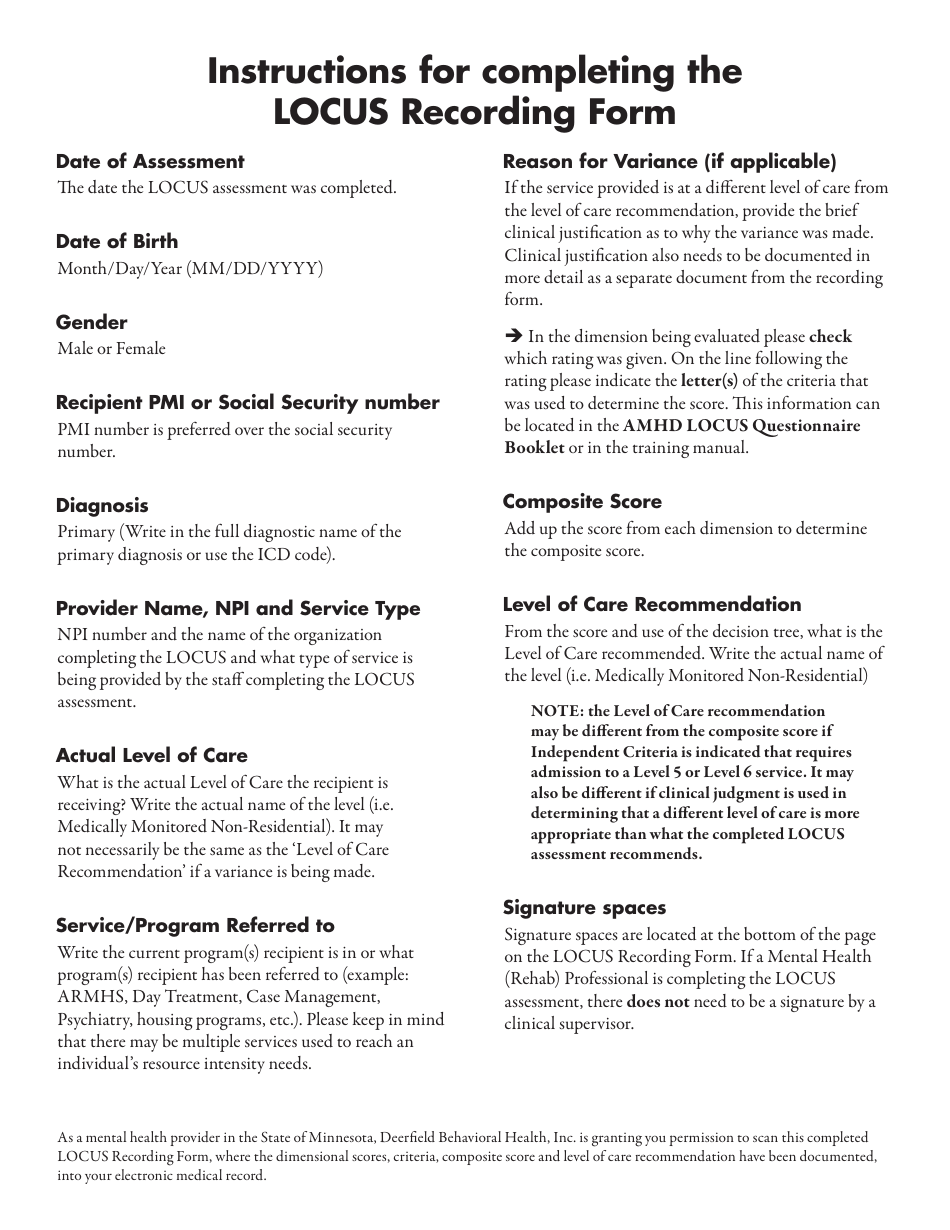 Form DHS-6249-ENG Locus Recording Form - Minnesota, Page 2
