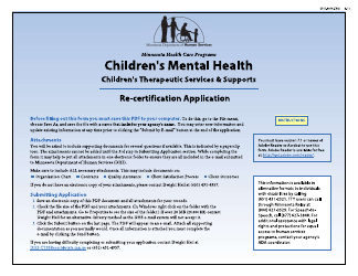 Form DHS-4976-ENG &quot;Children's Therapeutic Services and Supports Community Re-certification Application&quot; - Minnesota