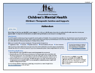 Form DHS-4988-ENG &quot;Children's Therapeutic Services and Supports Addendum&quot; - Minnesota
