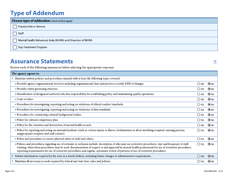 Form DHS-4988-ENG Childrens Therapeutic Services and Supports Addendum - Minnesota, Page 3