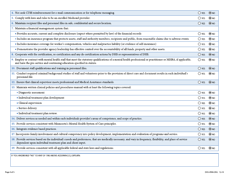 Form DHS-4988-ENG Childrens Therapeutic Services and Supports Addendum - Minnesota, Page 4