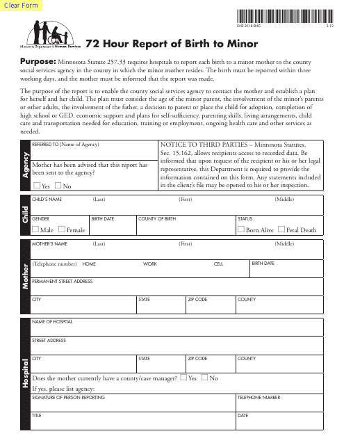 Form DHS-2518-ENG  Printable Pdf