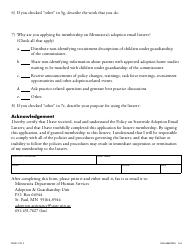 Form DHS-6569-ENG Application for Private Adoption Agency Staff to Request Membership on the Minnesota Adoption Email Listserv - Minnesota, Page 3