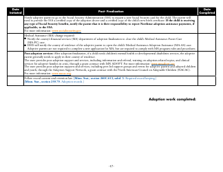 Form DHS-6542-ENG Adoption Process Checklist for Children Under Guardianship of the Commissioner - Minnesota, Page 17