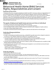 Form DHS-4797B-ENG Behavioral Health Home (Bhh) Services Rights, Responsibilities and Consent - Minnesota