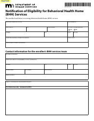 Document preview: Form DHS-4797-ENG Notification of Eligibility for Behavioral Health Home (Bhh) Services - Minnesota