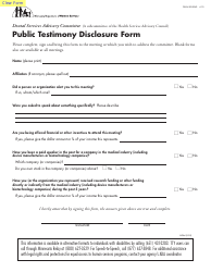 Document preview: Form DHS-6202-ENG Public Testimony Disclosure Form - Minnesota