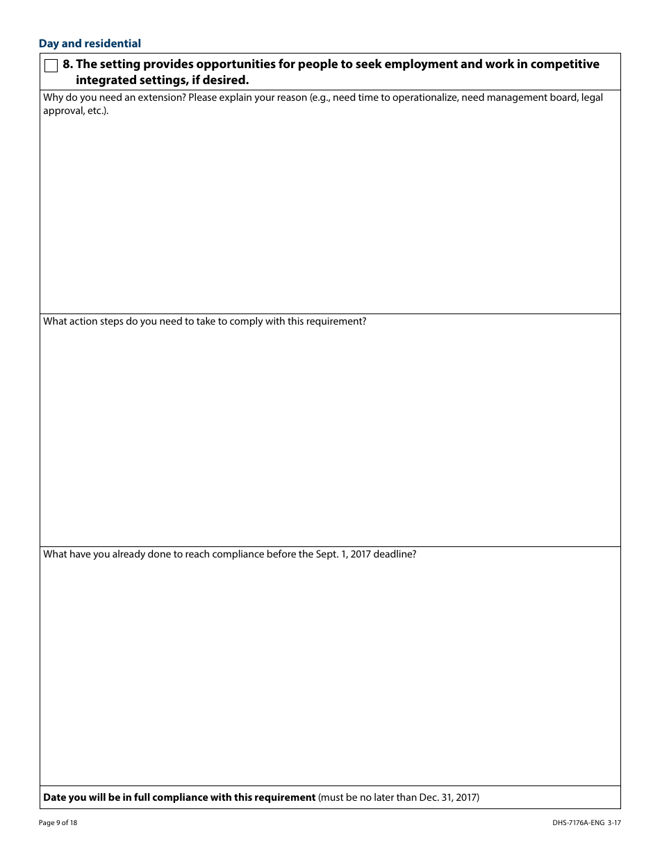 Form DHS-7176A-ENG Hcbs Provider Attestation Hardship Extension Request - Minnesota, Page 9