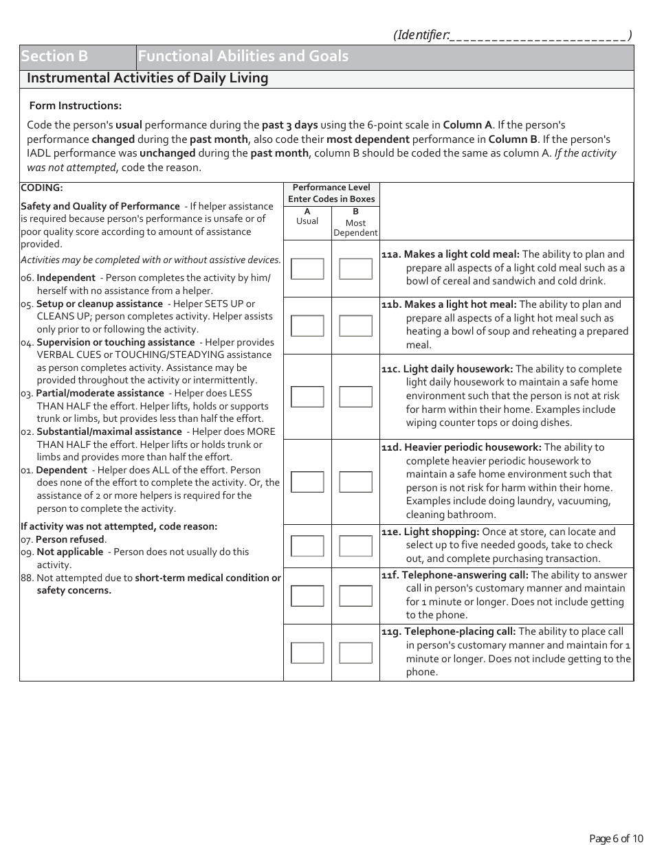 Testing Experience and Functional Tools (Teft) Functional Assessment Standardized Items (Fasi) - Minnesota, Page 6