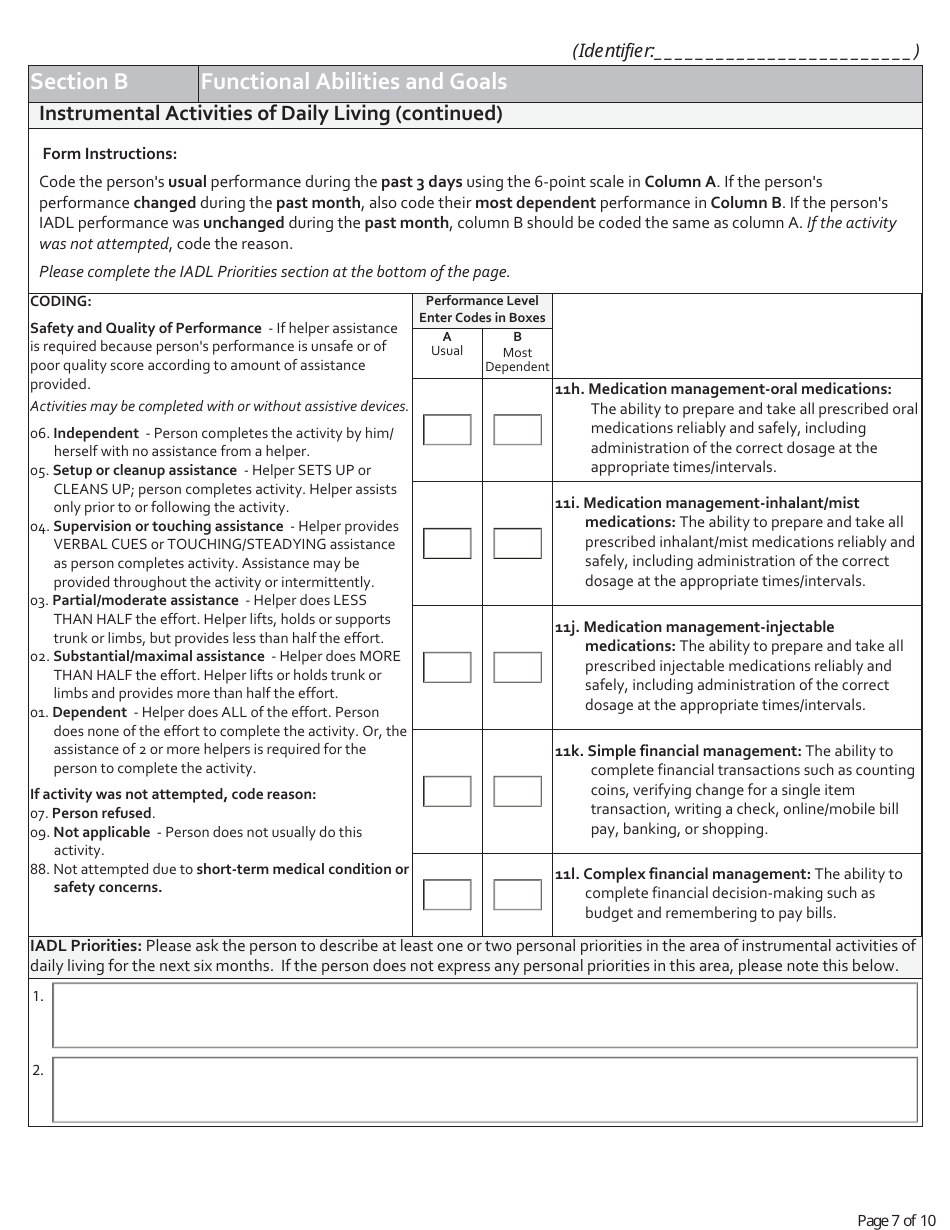 Testing Experience and Functional Tools (Teft) Functional Assessment Standardized Items (Fasi) - Minnesota, Page 7