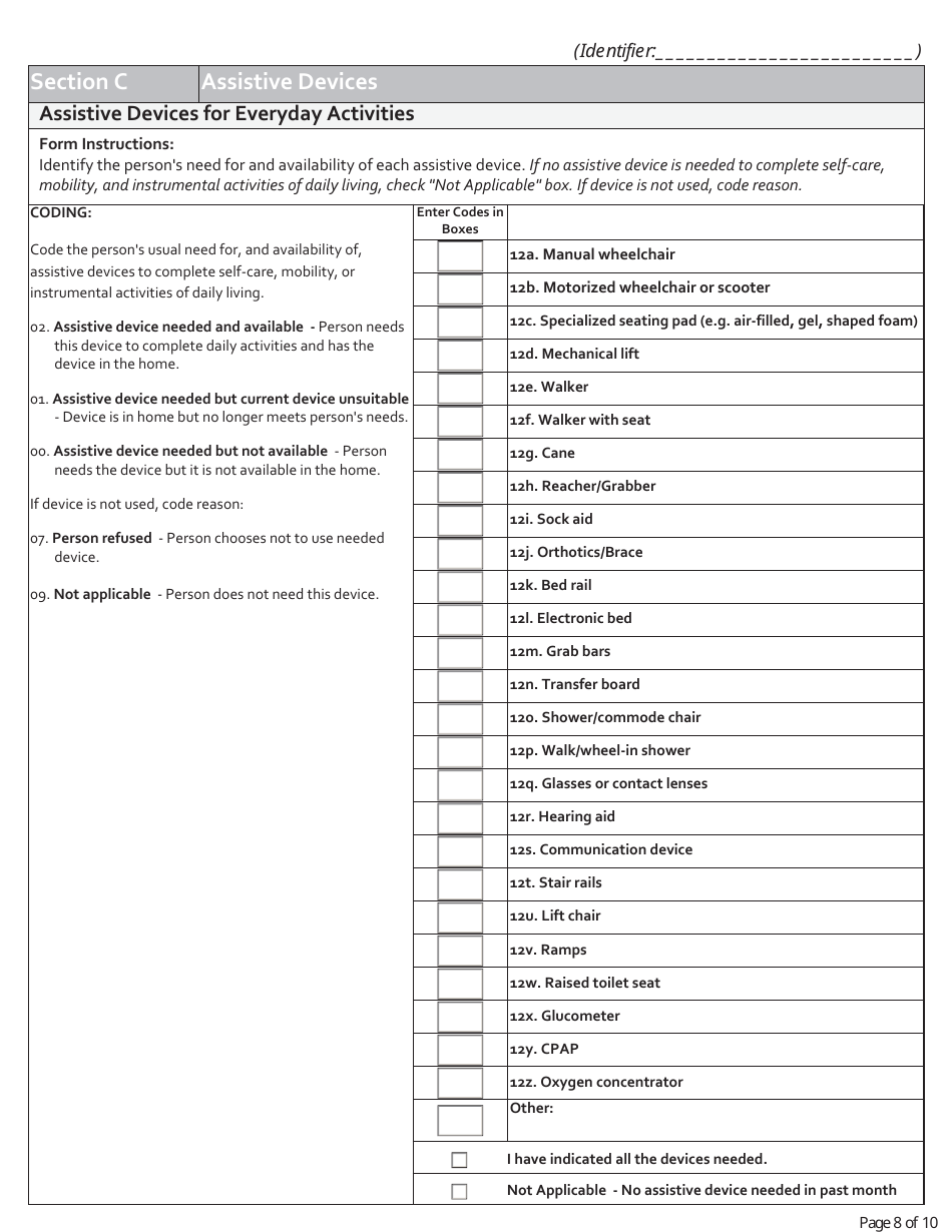 Testing Experience and Functional Tools (Teft) Functional Assessment Standardized Items (Fasi) - Minnesota, Page 8