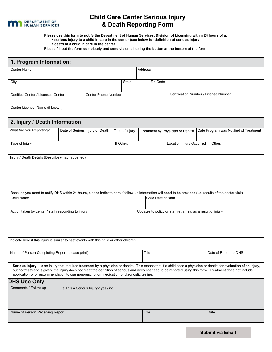 Serious Incident Report Template