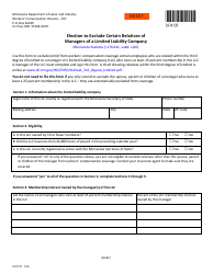 Form SF0137 Election to Exclude Certain Relatives of Managers of a Limited Liability Company - Minnesota