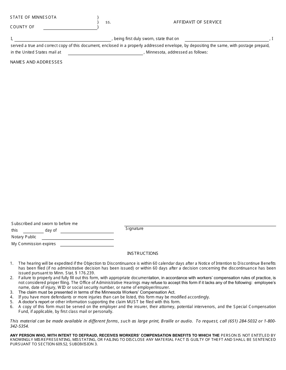Form MN ED02 Employees Objection to Discontinuance - Minnesota, Page 2