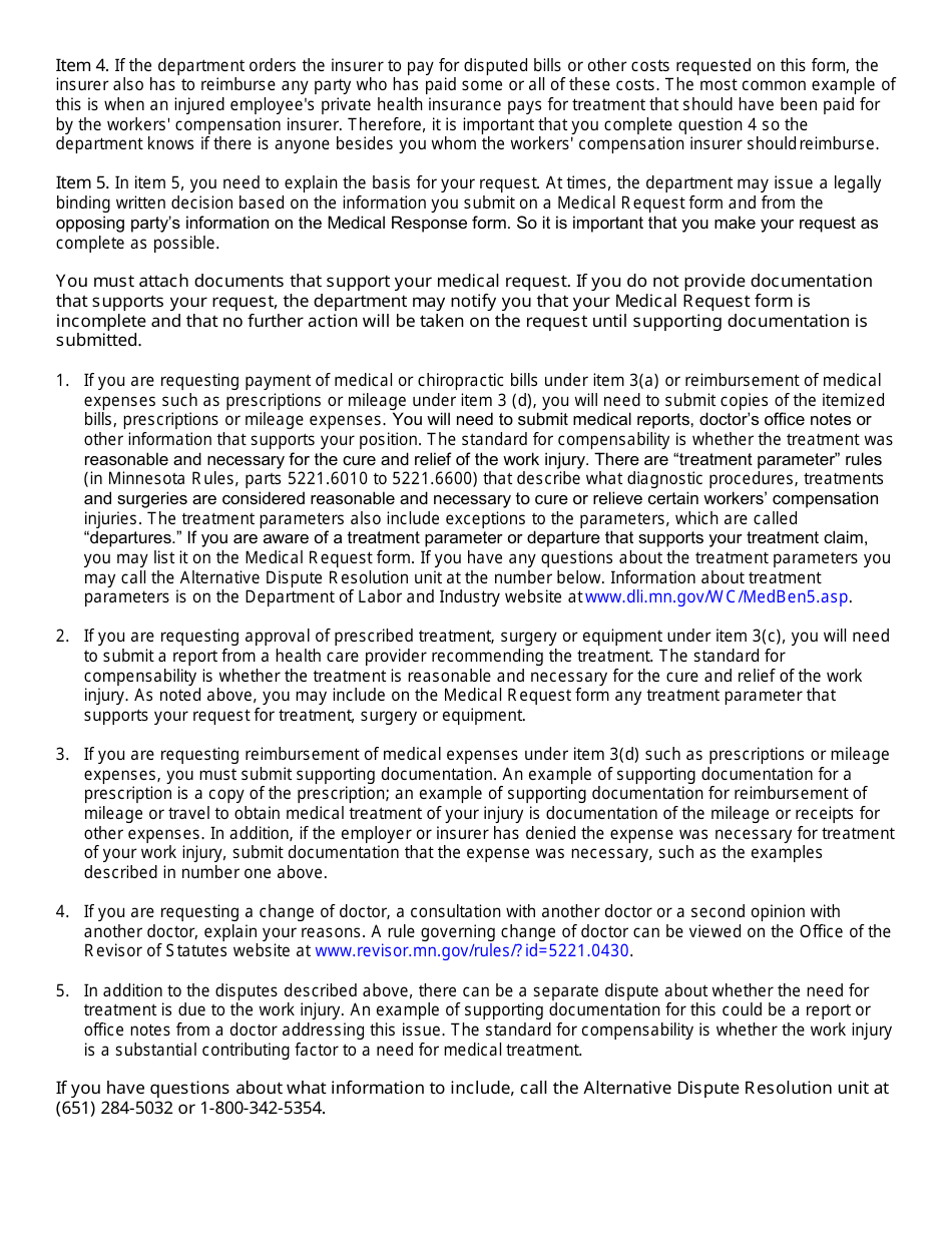 Form MN MQ03 Medical Request - Minnesota, Page 4
