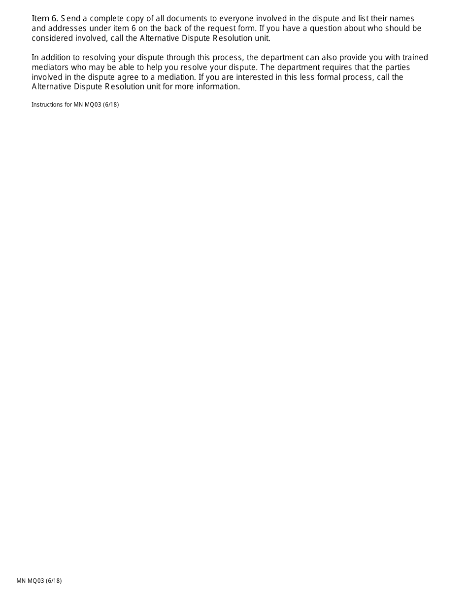 Form MN MQ03 Medical Request - Minnesota, Page 5