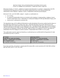 Form MN FE0005 Authorization for File Review or Release of Copies of Workers&#039; Compensation Claim File - Minnesota, Page 2