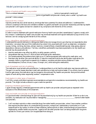 Document preview: Model Patient/Provider Contract for Long-Term Treatment With Opioid Medication - Minnesota