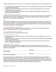 Model Patient/Provider Contract for Long-Term Treatment With Opioid Medication - Minnesota, Page 2